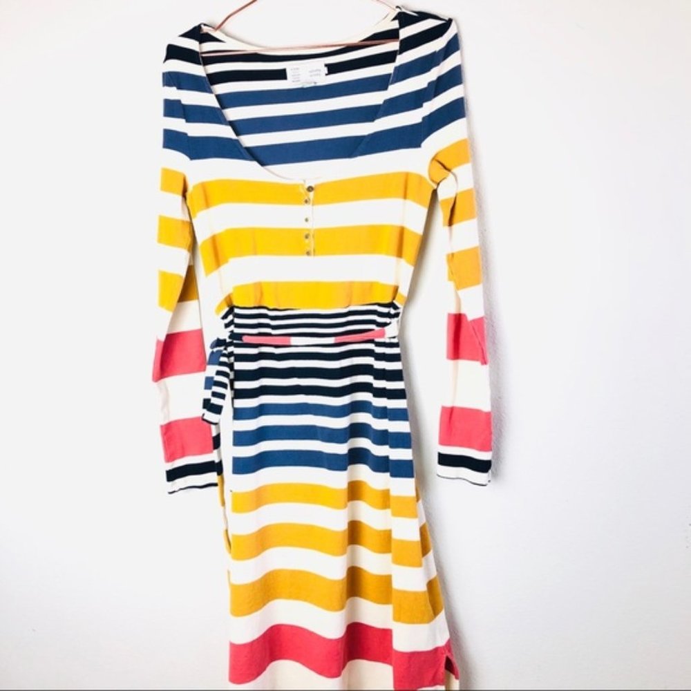 Anthropologie Striped Maxi Dress - Yellow, Blue, Red - Picture 3 of 8